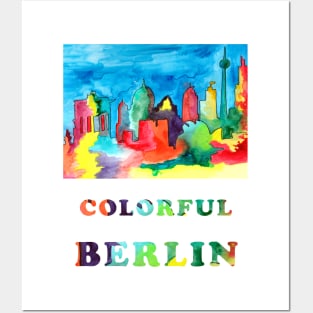 Colorful Berlin - watercolour sketch of Berlin landmarks Posters and Art